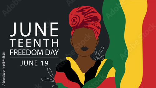 young African woman in minimalistic modern style.