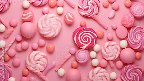 an illustration of a pink candy pattern photo
