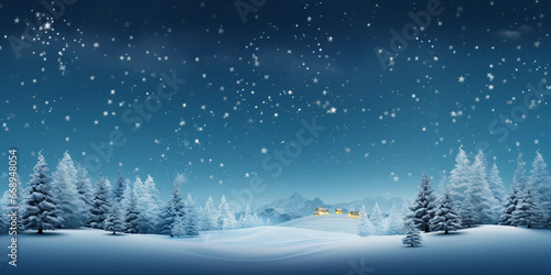 3d Snowy Landscape Forest With Trees Powerpoint Background