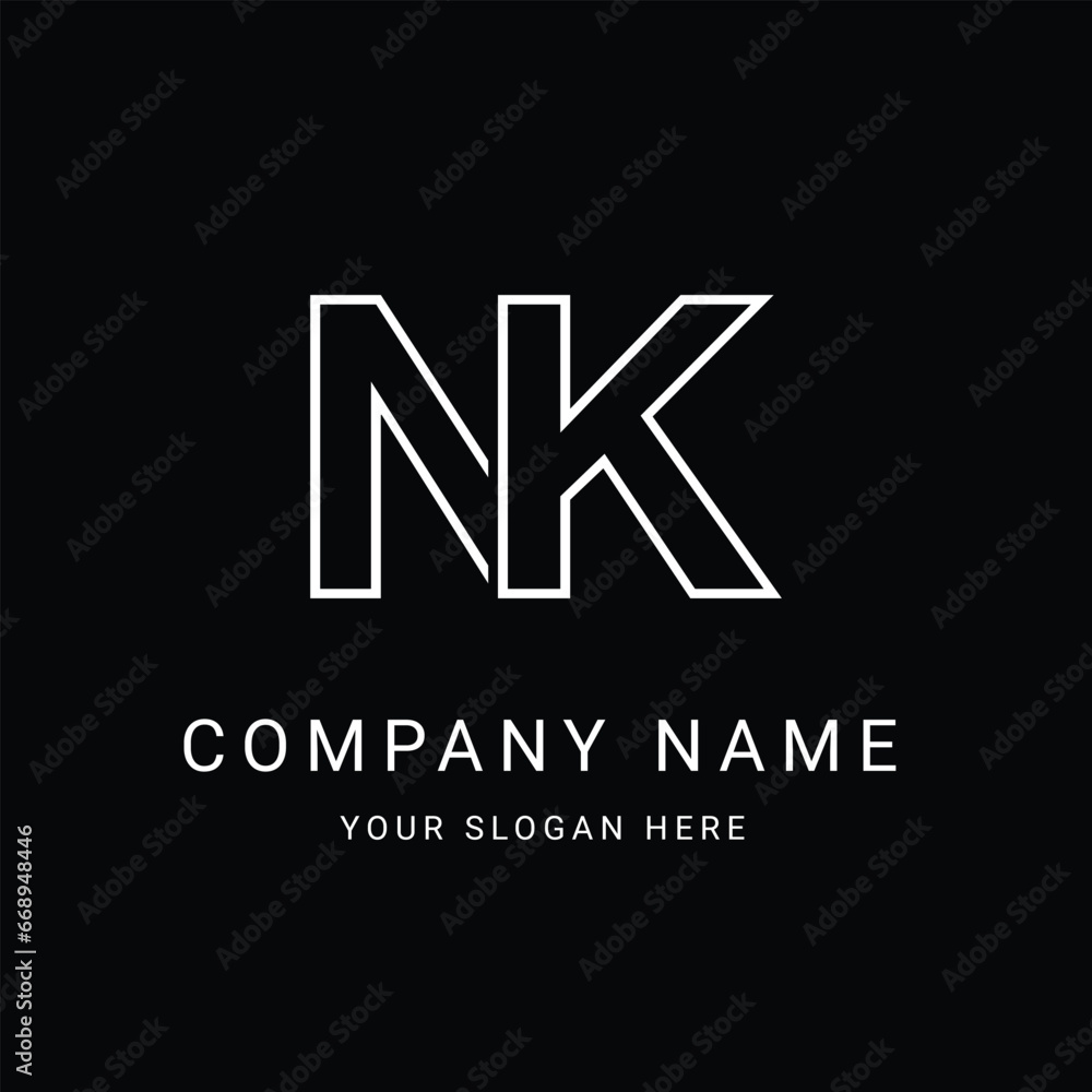 NK Letter Initial Logo Design Template Vector Illustration NK Letter Initial Logo Design Template Vector Illustration