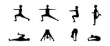 silhouette of gymnast person, isolated background white eps 10