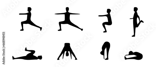 silhouette of gymnast person, isolated background white eps 10