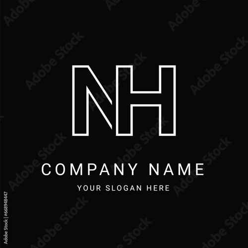 NH Letter Initial Logo Design Template Vector Illustration