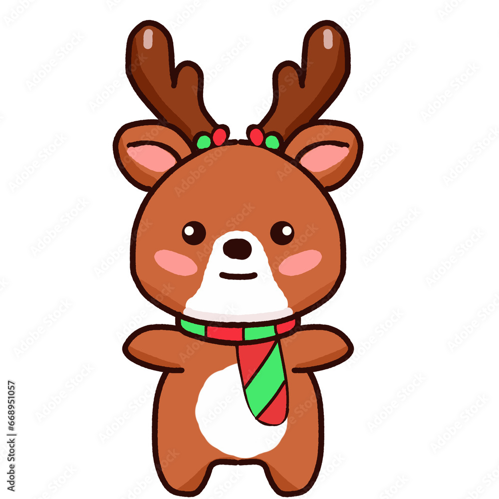 cute cartoon animals Bright on Christmas Day cute cartoon animals Bright on Christmas Day