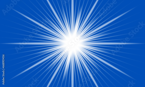 Sunburst blue background with copy space. Retro sunray vector lllustration