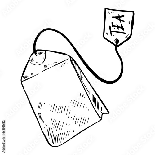 tea bag hand drawn