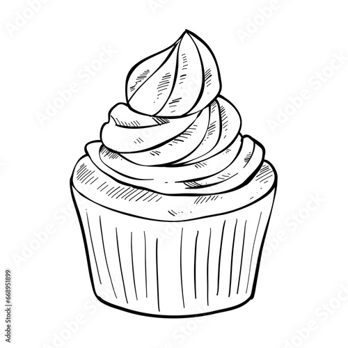 cupcake birthday handdrawn 
