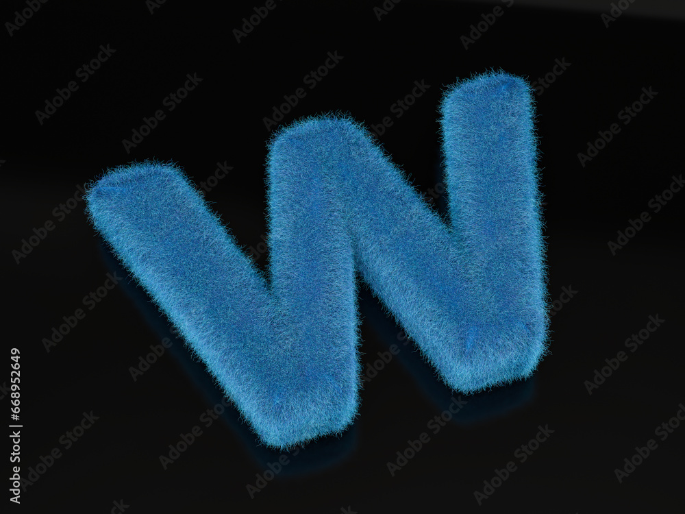 Fur letter W Fur letter W