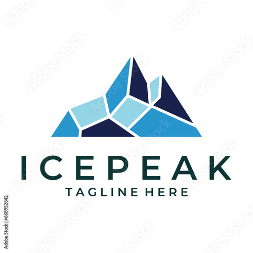 ice peak mount logo vector illustration template icon graphic design
