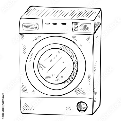 washing machine hand drawn illustration