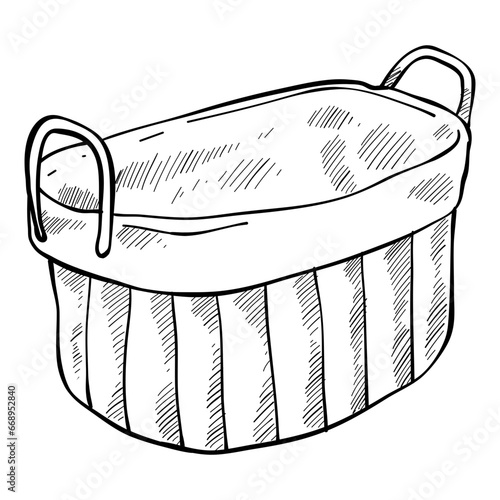 basket hand drawn illustration