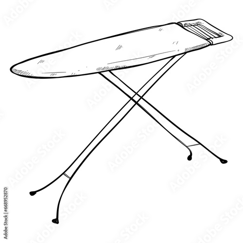 ironing table hand drawn illustration