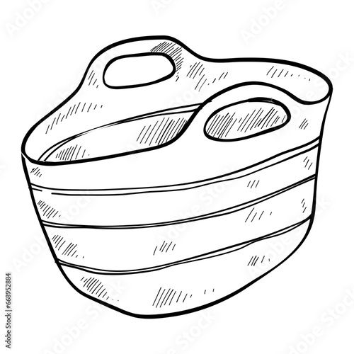 basket hand drawn illustration