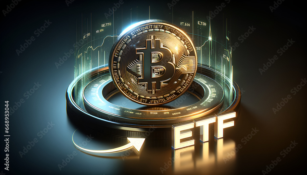 Bitcoin ETF image - obrazy, fototapety, plakaty 