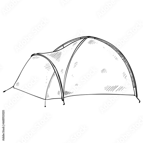 tent hand drawn illustration