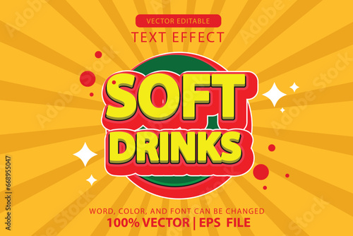 vector editable text effect soft drink fresh drink, sweet food. and thirst quencher for quotes and brands. headline or drink logo