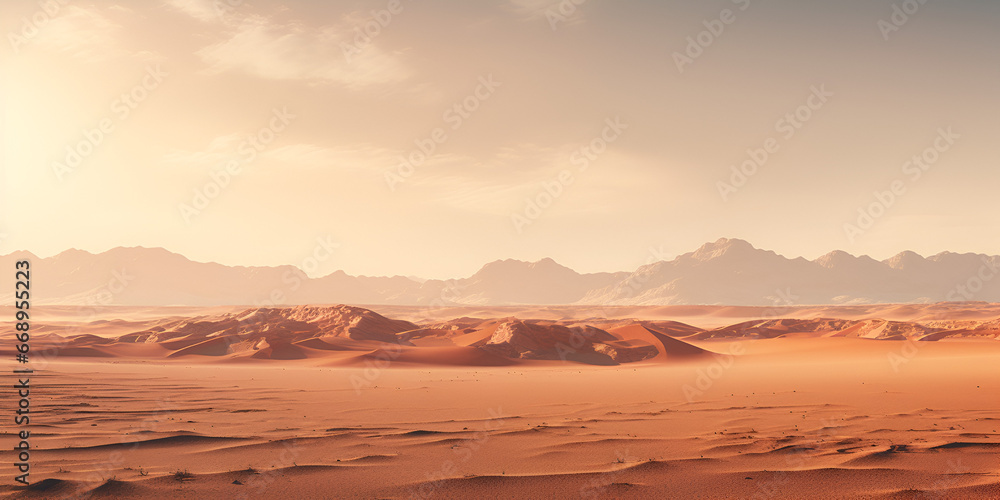 The Rocky And Desert Surface.Desert Landscape with Rocky Terrain
