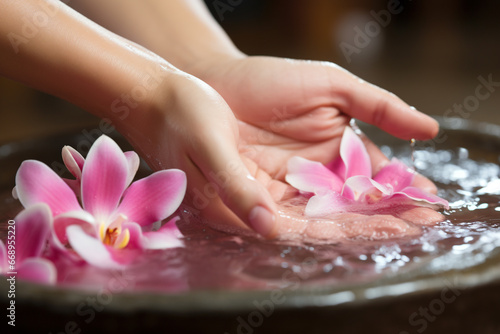 Hand beauty skin massage and sp.