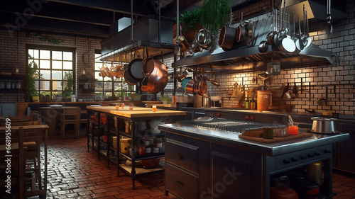 Industrial kitchen. Restaurant kitchen.