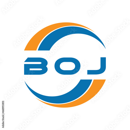 BOJ letter logo design on a white background or Monogram logo design for business.