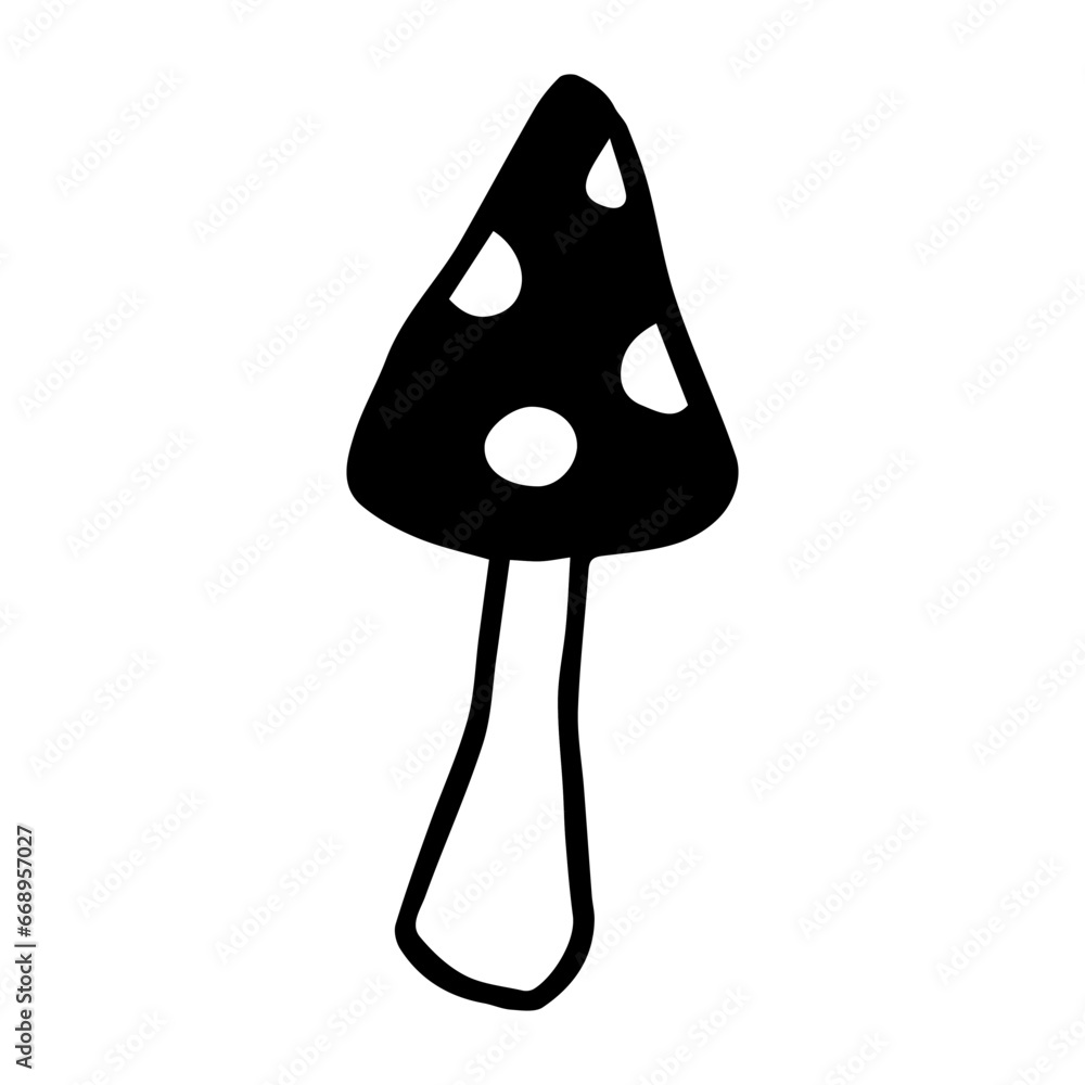 element hat poisonous mushroom fly agaric funny doodle.