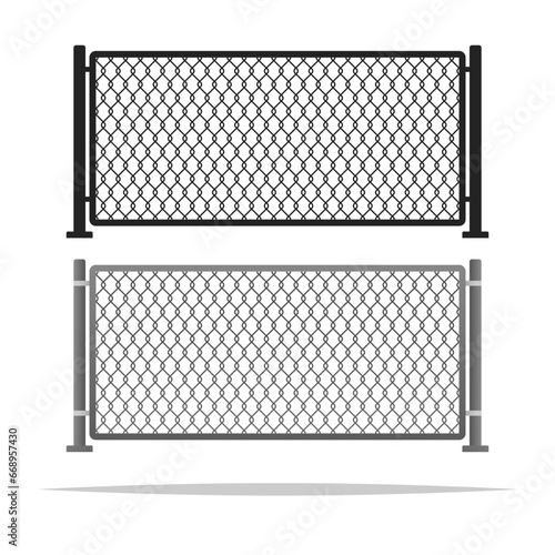 Chain link fence vector isolated illustration