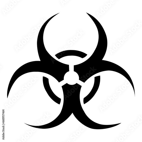 A large biohazard symbol in the center. Isolated black symbol