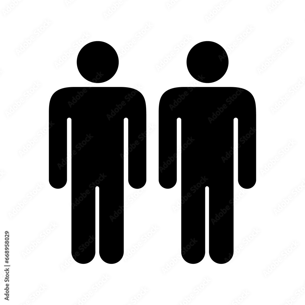 A large man with man symbol in the center. Isolated black symbol A large man with man symbol in the center. Isolated black symbol