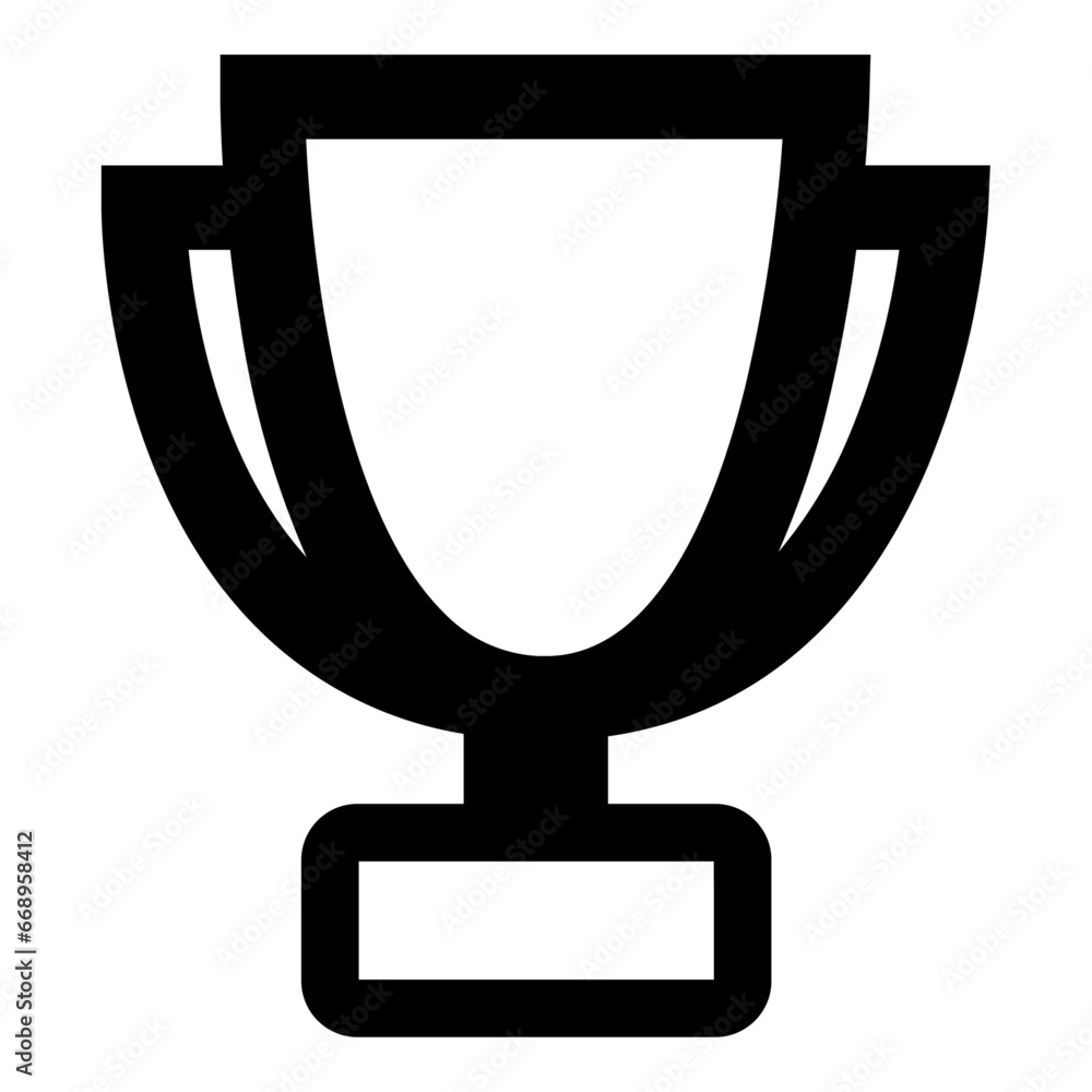A large trophy symbol in the center. Isolated black symbol A large trophy symbol in the center. Isolated black symbol
