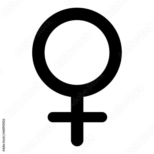 A large venus symbol in the center. Isolated black symbol