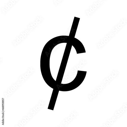 A large cent symbol in the center. Isolated black symbol