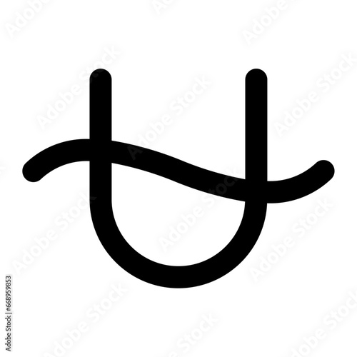 A large zodiac ophiuchus symbol in the center. Isolated black symbol