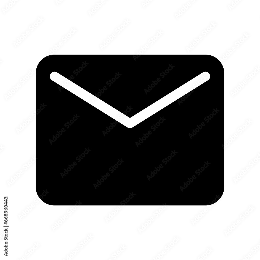 A large email symbol in the center. Isolated black symbol A large email symbol in the center. Isolated black symbol