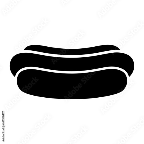 A large hotdog symbol in the center. Isolated black symbol