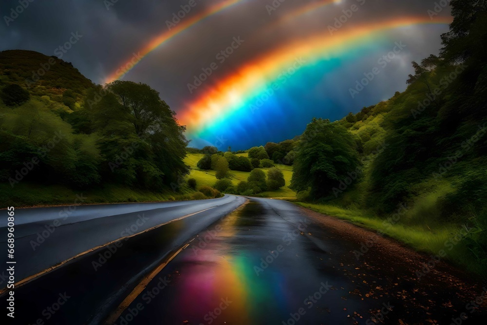 Obraz premium Rainbow on the sky