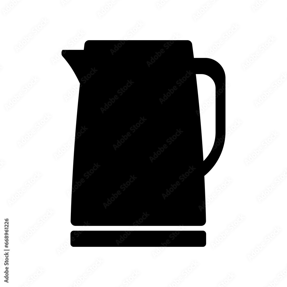 Fototapeta premium A large kettle symbol in the center. Isolated black symbol