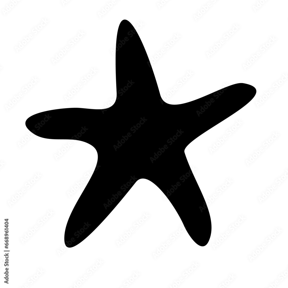A large starfish symbol in the center. Isolated black symbol A large starfish symbol in the center. Isolated black symbol