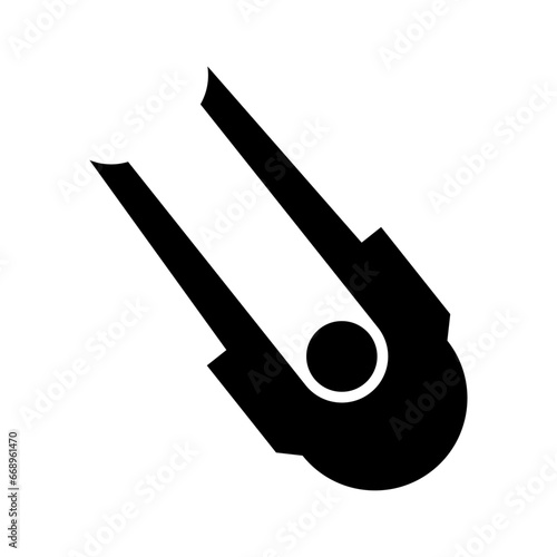 A large solo bobsleigh symbol in the center. Isolated black symbol