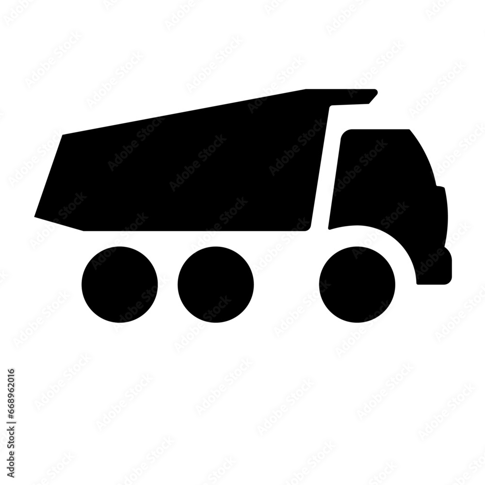 A large truck symbol in the center. Isolated black symbol A large truck symbol in the center. Isolated black symbol