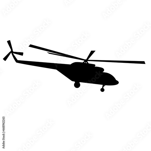 Fototapeta Naklejka Na Ścianę i Meble -  A large helicopter symbol in the center. Isolated black symbol