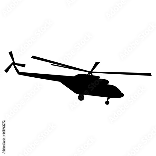 Fototapeta Naklejka Na Ścianę i Meble -  A large helicopter symbol in the center. Isolated black symbol