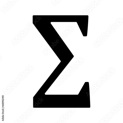 A large sigma symbol in the center. Isolated black symbol