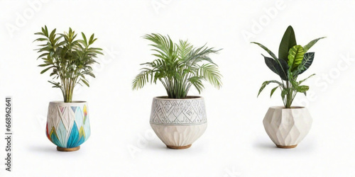 Assorted Retro, Vintage, and Modern Vases and Interior Plant Pot Furniture Cutouts in a Collection
