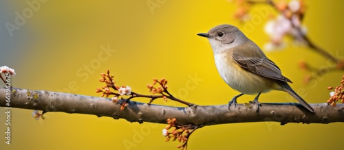 Whitethroat bird on a tree