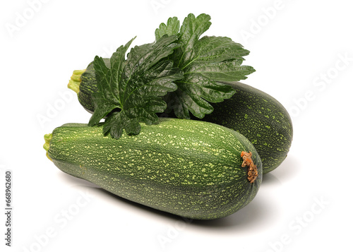 Fresh cutted zucchini isolated on a white background. 