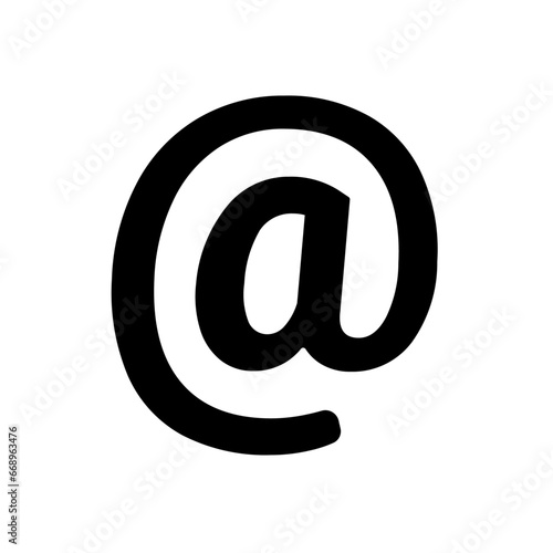 Wallpaper Mural A large at symbol in the center. Isolated black symbol. Vector illustration on white background Torontodigital.ca