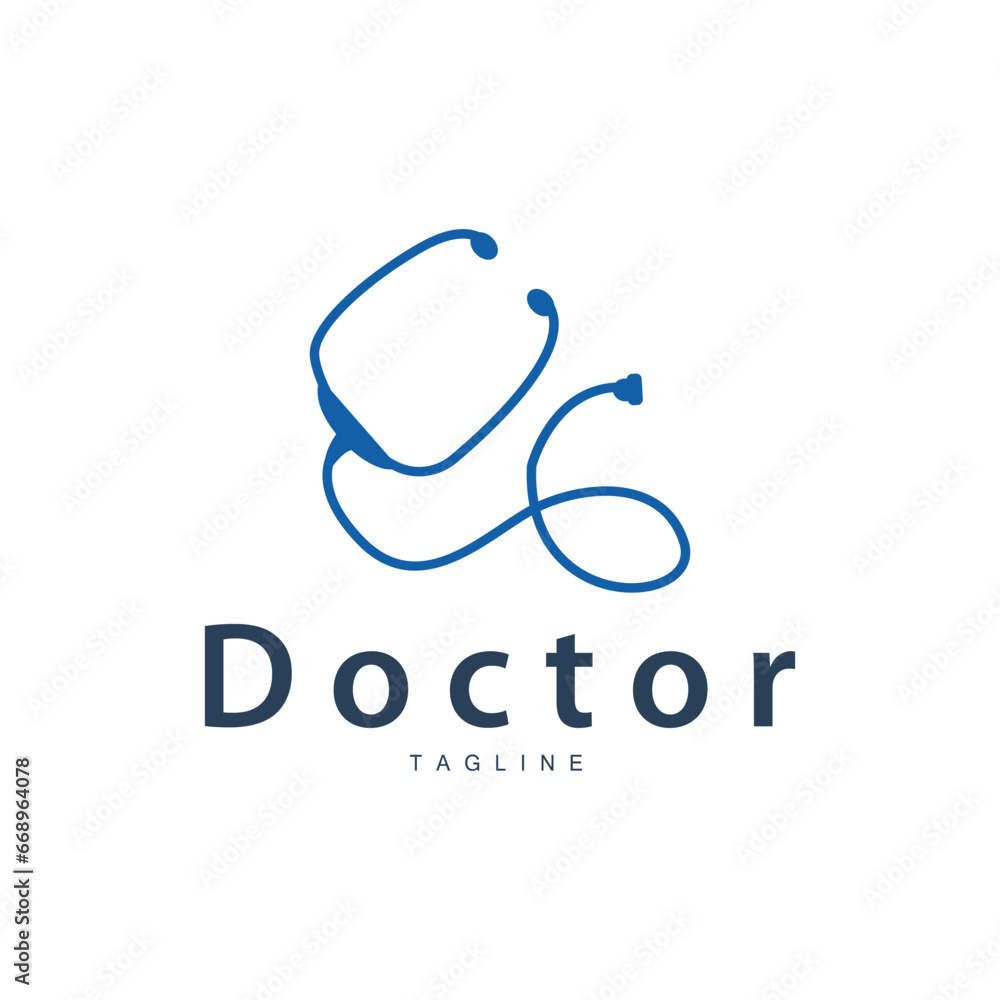 Stethoscope Logo, Health Doctor Design Simple Line Vector Symbol Illustration Stethoscope Logo, Health Doctor Design Simple Line Vector Symbol Illustration