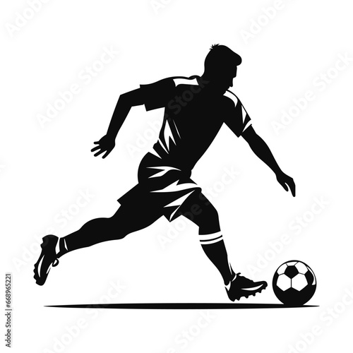 Football Player Black Color Vector Illustration