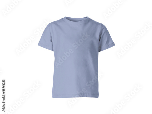 The isolated light blue colour blank fashion tee front mockup template