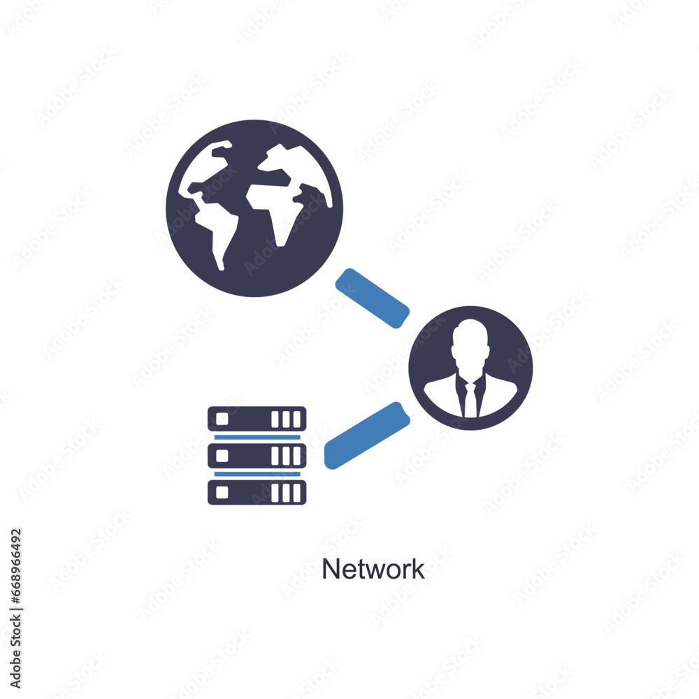 network and connection data icon concept